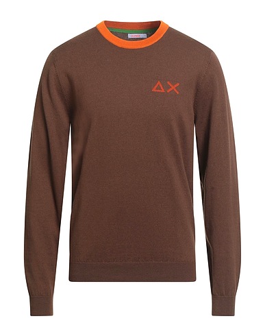 SUN 68 Pullover Cioccolato 50% Lana Merino, 50% Cotone