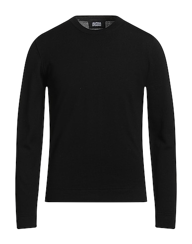 ALPHA STUDIO Jumper Black 100% Merino Wool