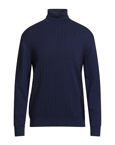 DIKTAT Polo neck Navy blue 40% Viscose, 30% Polyamide, 25% Acrylic, 5% Cashmere