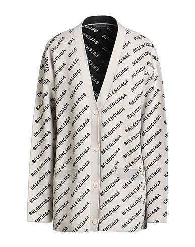 BALENCIAGA Strickjacke Off white 39% Baumwolle, 28% Wolle, 22% Polyester, 10% Polyamid, 1% Elastan