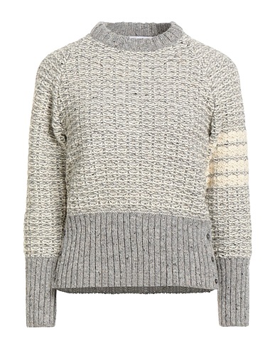 THOM BROWNE Sweater Light grey 70% Wool, 30% Mohair wool