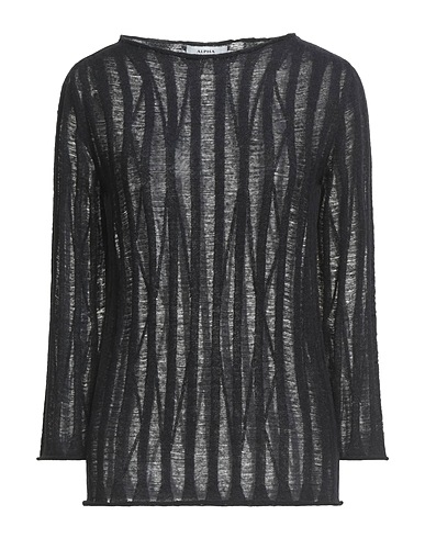 ALPHA STUDIO Pullover Nero 50% Lana di alpaca, 26% Poliammide riciclato, 24% Poliammide