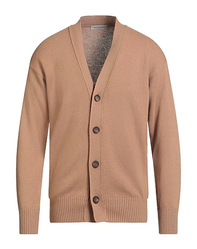 LA FILERIA Cardigan Cammello 100% Lana Vergine