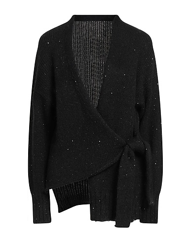 ALPHA STUDIO Strickjacke Schwarz 37% Polyester, 28% Alpakawolle, 22% Nylon, 13% Wolle