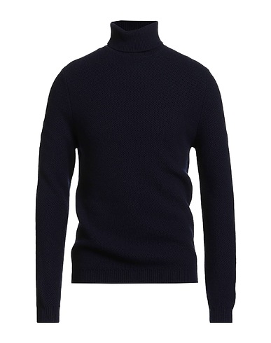 ALPHA STUDIO Polo neck Midnight blue 90% Wool, 10% Cashmere