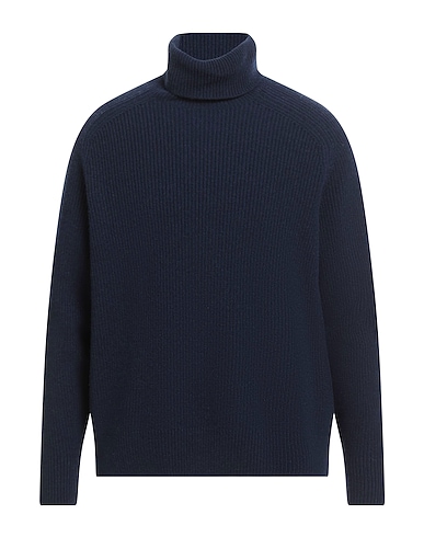 BOSS Rollkragenpullover Marineblau 100% Recycelte Wolle