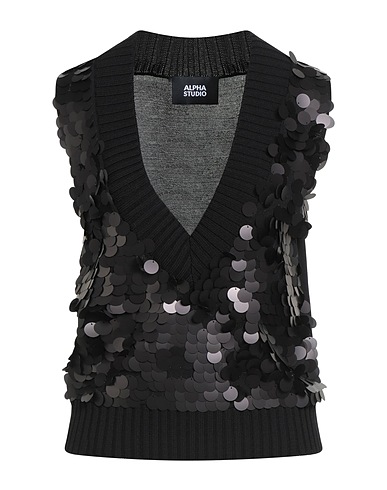 ALPHA STUDIO Maglia Gilet Nero 65% Viscosa, 35% Nylon
