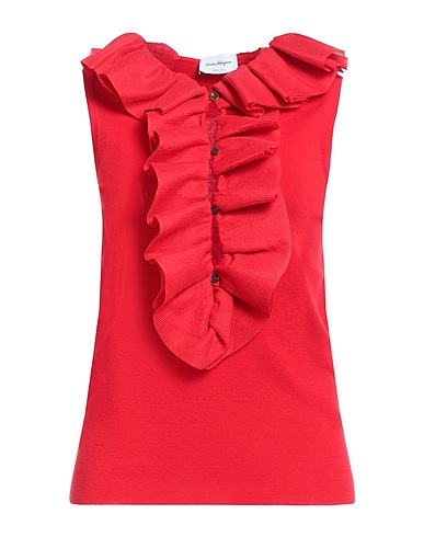 FERRAGAMO Jumper Red 100% Virgin Wool, Silk, Polyamide, Polyurethane