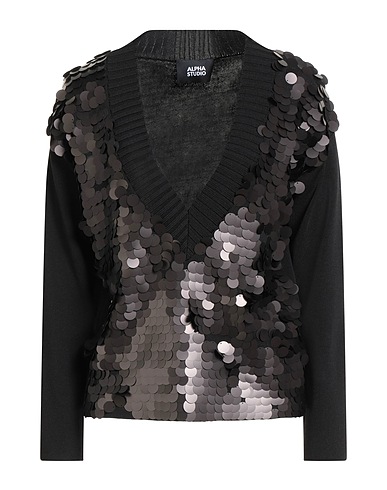 ALPHA STUDIO Jumper Black 65% Viscose, 35% Nylon