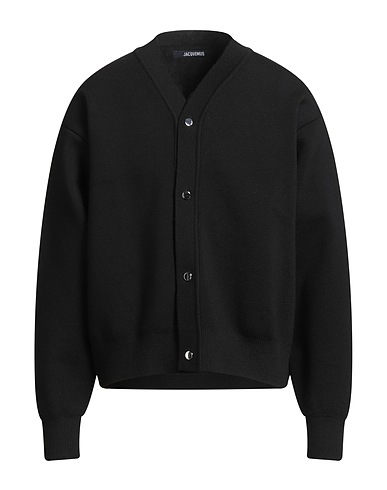 JACQUEMUS Cardigan Black 90% Merino Wool, 8% Polyamide, 2% Elastane