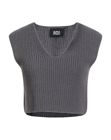 ALPHA STUDIO Maglia Gilet Antracite 100% Lana Merino