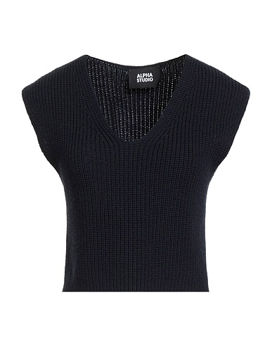 ALPHA STUDIO Maglia Gilet Blu notte 100% Lana Merino