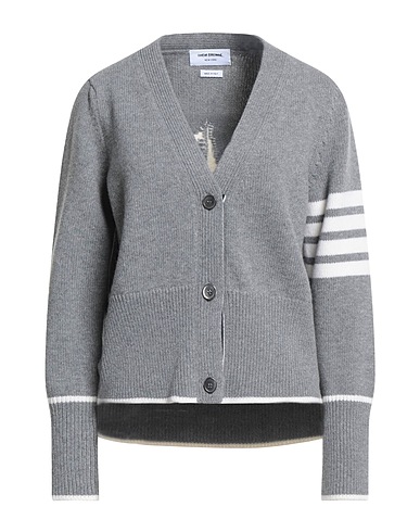 THOM BROWNE Cardigan Grey 100% Virgin Wool