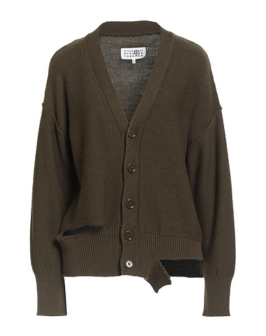 MM6 MAISON MARGIELA Cardigan Military green 50% Acrylic, 50% Virgin Wool