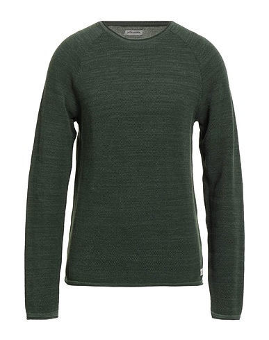 JACK & JONES Pullover Verde scuro 70% Poliestere, 30% Cotone