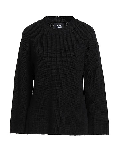 ALPHA STUDIO Pullover Nero 100% Lana Merino