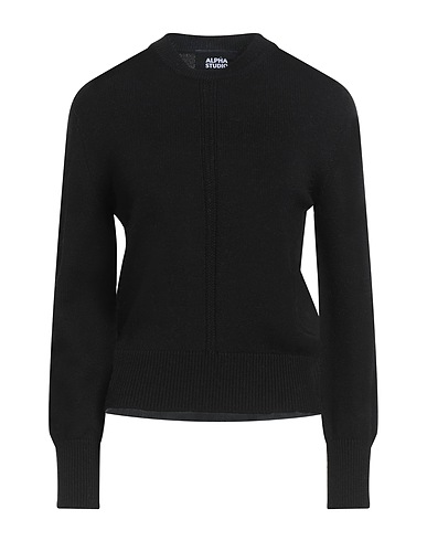 ALPHA STUDIO Jumper Black 100% Merino Wool
