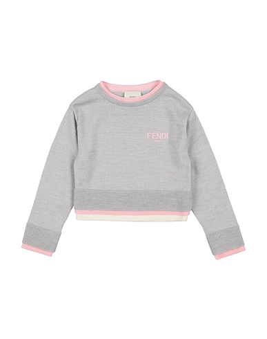 FENDI Sweater KIDS Light grey 100% Virgin Wool, Polyester