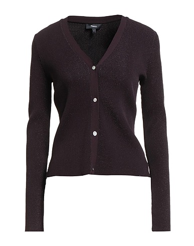 THEORY Strickjacke Dunkelviolett 45% Viskose, 24% Polyester, 19% Nylon, 9% Metallfaser, 3% Elastan