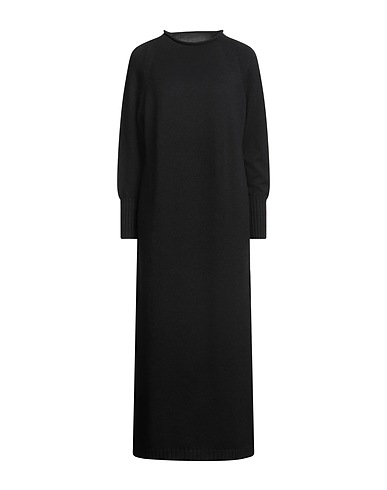 ALPHA STUDIO Long dress Black 100% Merino Wool