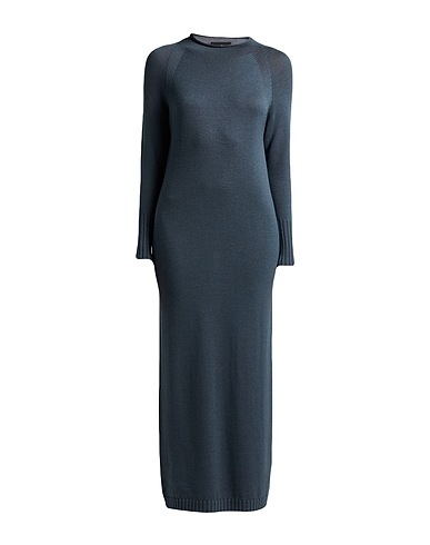 ALPHA STUDIO Long dress Slate blue 100% Merino Wool