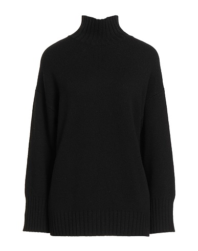 ALPHA STUDIO Polo neck Black 90% Wool, 10% Cashmere