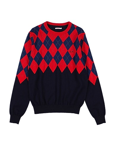SUN 68 Jumper Red 50% Merino Wool, 50% Cotton