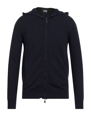 ALPHA STUDIO Pullover mit Zipper  Nachtblau 100% Wolle