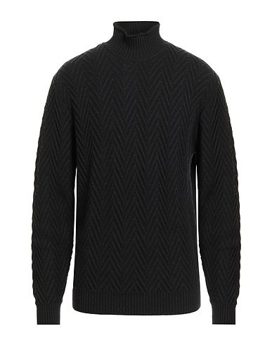 KANGRA Polo neck Black 100% Merino Wool