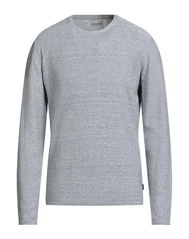 JACK & JONES Jumper Slate blue 90% Cotton, 10% Linen