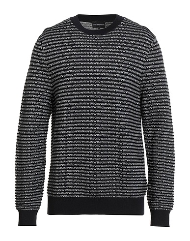 EMPORIO ARMANI Jumper Midnight blue 100% Virgin Wool, Polyamide, Elastane