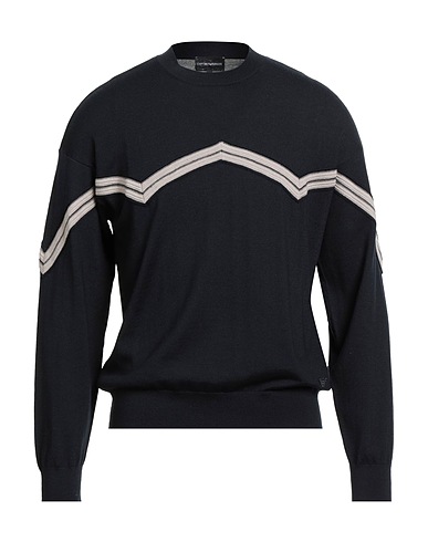 EMPORIO ARMANI Pullover Blu notte 100% Lana Vergine, Poliammide, Elastan