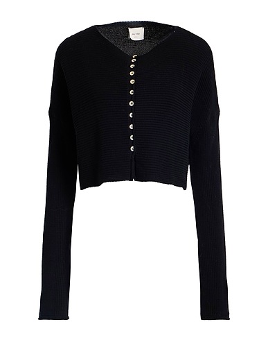 ALYSI Cardigan CRÈME Black 100% Cotton