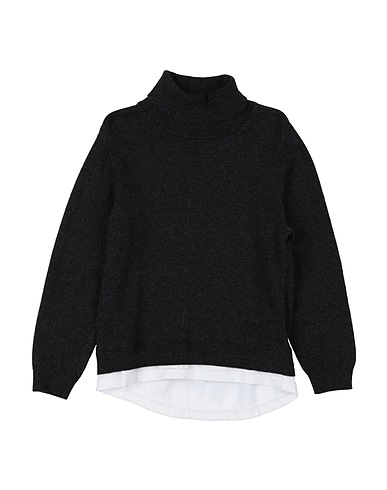 PAOLO PECORA Polo neck Charcoal 33% Viscose, 23% Nylon, 20% Cotton, 20% Metallic fiber, 4% Cashmere