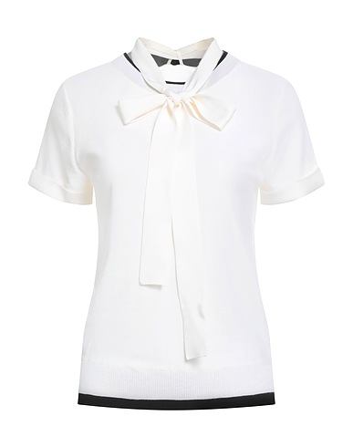 MAX & MOI Pullover Bianco 70% Lana Merino, 20% Seta, 10% Cachemire