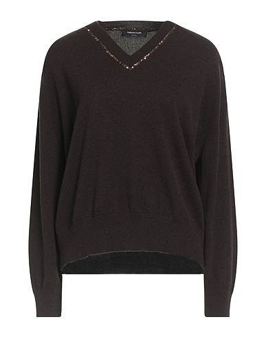 FABIANA FILIPPI Pullover Testa di moro 75% Lana Vergine, 15% Seta, 10% Cachemire, Poliammide, Poliestere