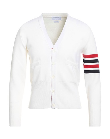 THOM BROWNE Cardigan White 100% Merino Wool