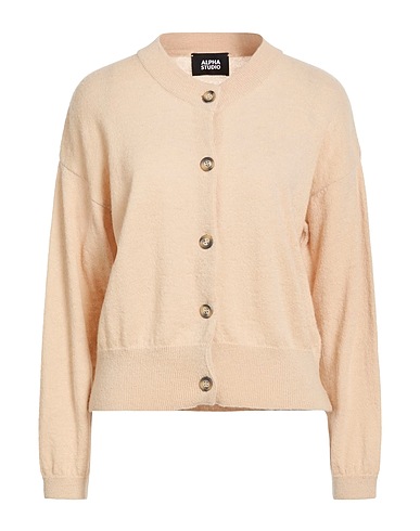 ALPHA STUDIO Cardigan BEIGE 50% Baby alpaca wool, 26% Recycled polyamide, 24% Polyamide