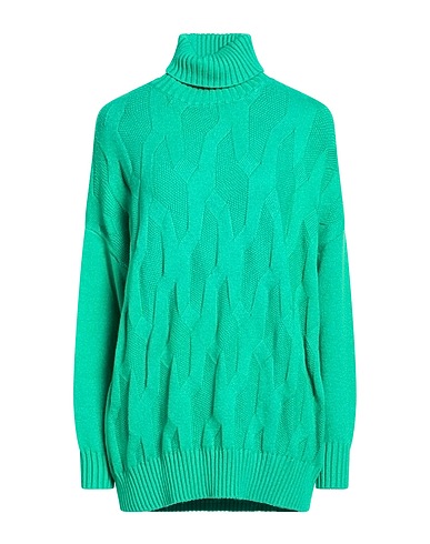 DIANA GALLESI Polo neck Emerald green 52% Viscose, 28% Polyester, 20% Polyamide