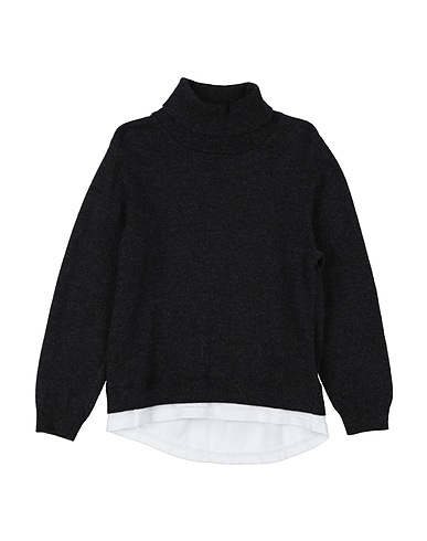 PAOLO PECORA Polo neck Charcoal 33% Viscose, 23% Nylon, 20% Cotton, 20% Metallic fiber, 4% Cashmere