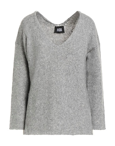 ALPHA STUDIO Jersey Gris 37% Poliéster, 28% Lana de alpaca, 22% Nailon, 13% Lana