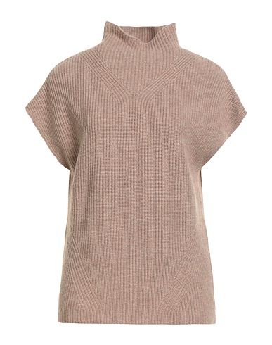 ALPHA STUDIO Polo neck Light brown 90% Wool, 10% Cashmere