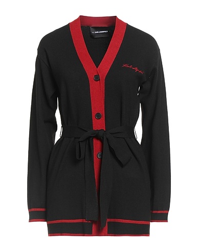 KARL LAGERFELD Strickjacke Schwarz 74% Polyester, 26% Nylon