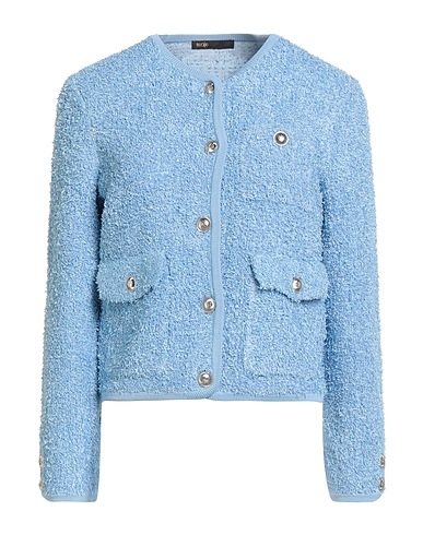 MAJE Cardigan Blu chiaro 60% Cotone, 27% Poliammide, 13% Carta, Viscosa