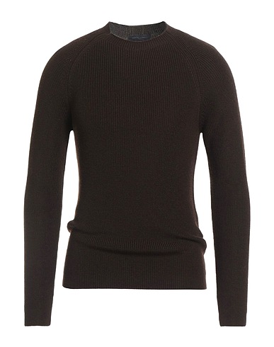 DANIELE FIESOLI Jumper Dark brown 50% Merino Wool, 50% Acrylic