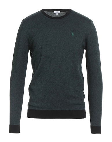U.S.POLO ASSN. Pullover Verde scuro 90% Cotone, 10% Cachemire