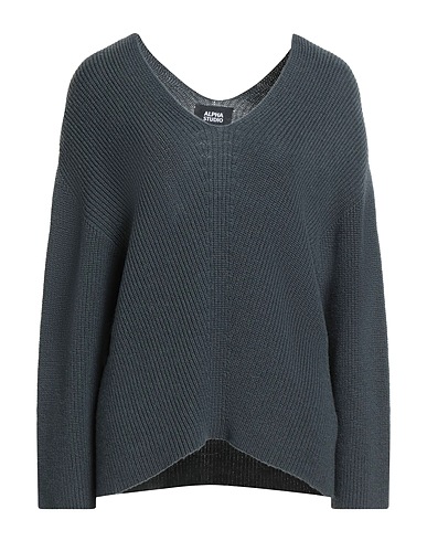 ALPHA STUDIO Sweater Slate blue 100% Wool