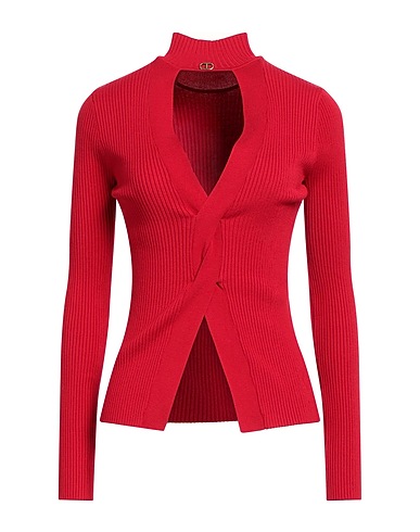 TWINSET Polo neck Red 59% Viscose, 23% Polyester, 16% Polyamide, 2% Elastane