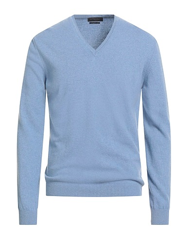 DANIELE FIESOLI Jumper Light blue 90% Wool, 10% Cashmere