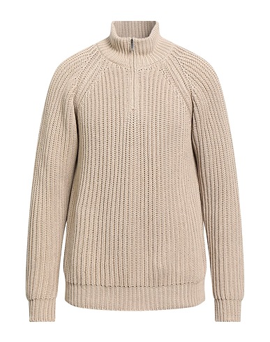MASSIMO ALBA Jumper with zip Sand 100% Cotton